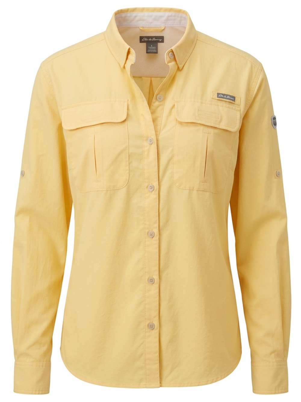 Eddie Bauer Women's Pale Yellow Button-Front Utility Jacket